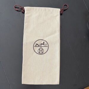 Hermes Cream Pouch with Brown Detailing
